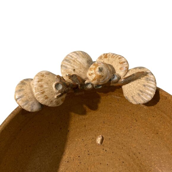 Art Pottery Bowl With Seashell And Barnacle Accents - Picture 3 of 7